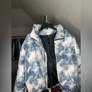 Oversized Tie Dye Puffer Jacket Coat.